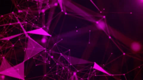 Abstract purple plexus network background, with moving geometric, lines and.. Video stock 347305067