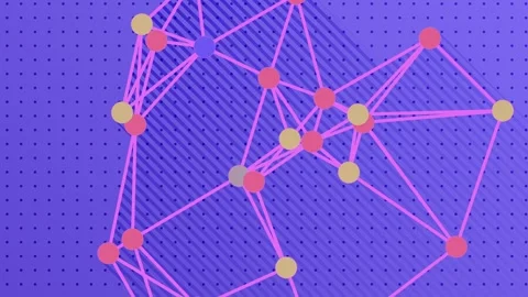 Abstract purple plexus network with pink dots Stock Footage 343289999