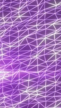 Abstract purple polygon mesh with glowing white lines, forming a geometric .. イラスト素材