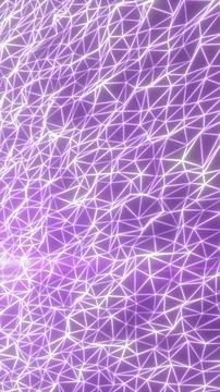 Abstract purple polygon mesh with glowing white lines, forming a geometric .. Stock Illustration