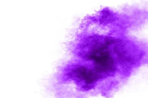 Abstract purple powder explosion on white background, Freeze motion of purp.. Stock Illustration