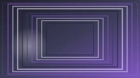 Abstract purple rectangular frame background with glowing lines and central.. Stock Illustration