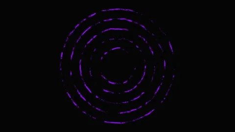 Abstract purple rings with glowing particles in dark background with subtle.. Video stock 342519940