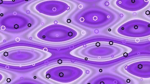 Abstract Purple Ripples Surrounded by Small Hexagons in a Dreamlike Motion Stock Footage 327601705