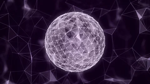 Abstract purple sci-fi sphere with particles. Technology network connection. Stock Footage 291966711