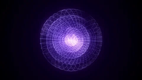 Abstract purple sci-fi sphere with particles. Technology connection on world. Stock-Footage 318589702