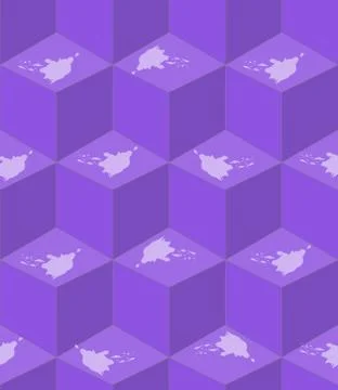 Abstract purple seamless background with cube patterns white splashes in optical Stock Illustration