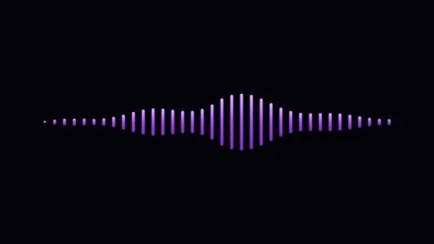 Abstract purple sound wave visualization on a solid black background Vídeo Stock 336263422