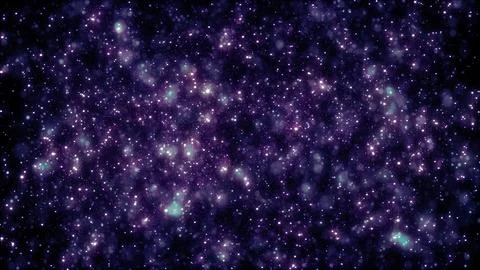 Abstract purple space background with glowing stars and misty clouds creati.. Illustrazione stock