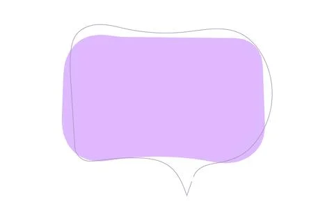 Abstract purple speech bubble with a thin grey outline on transparent Stock Illustration