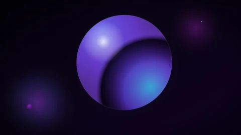 Abstract purple sphere with glowing light and distant cosmic orbs against d.. 動画素材 336364910