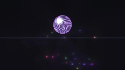 Abstract purple sphere with glowing points and dark Stock Footage 337950694