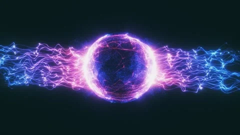 Abstract purple sphere made from waves rotating against a background Stock Footage 284176109