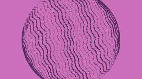 Abstract purple sphere with wavy lines イラスト素材