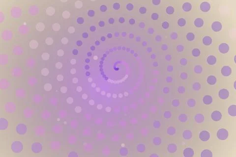Abstract purple spiral pattern with dots on light background Stock Illustration