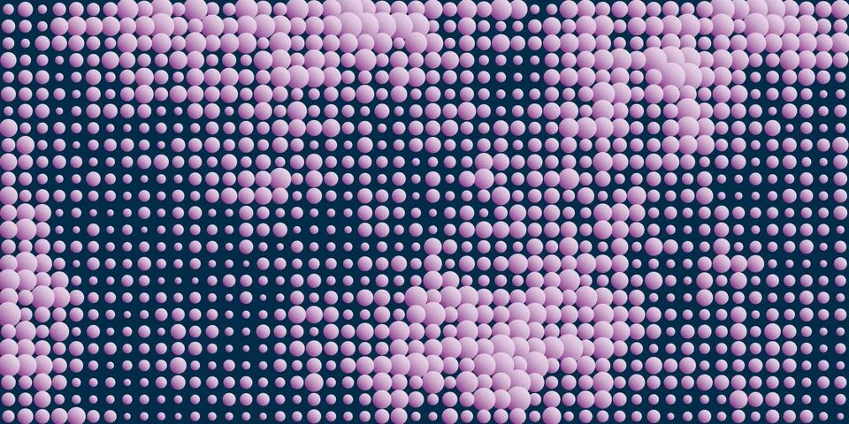 Abstract Purple Spotted Pattern - Geometric Mosaic Texture with Balls, Gene.. Stock Illustration