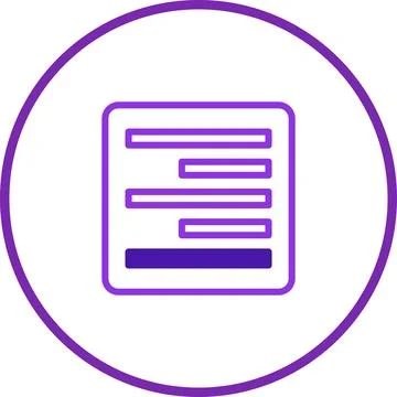 Abstract purple square layout icon representing data or information display.. Stock Illustration