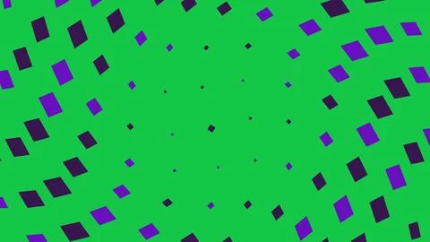 Abstract purple squares pattern on a bright green background イラスト素材
