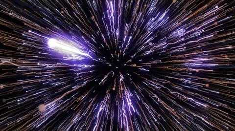 Abstract purple star explosion in outer space, seamless loop. Motion. 3D curved イラスト素材