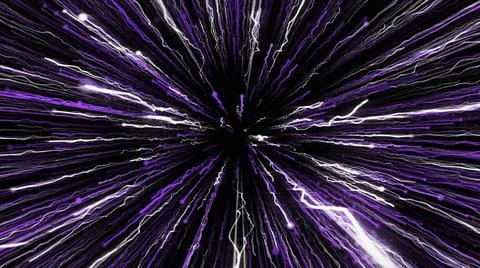 Abstract purple star explosion in outer space, seamless loop. Motion. 3D curved イラスト素材