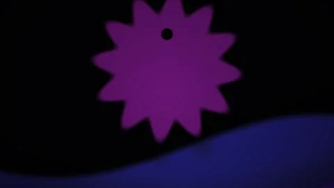 Abstract Purple Star Shape Moving Over Dark Blue Landscape Animation. Stock Footage 340524829