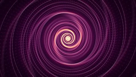Abstract purple swirl in a shape of round tunnel with shiny dot pattern Stock Footage 277600766