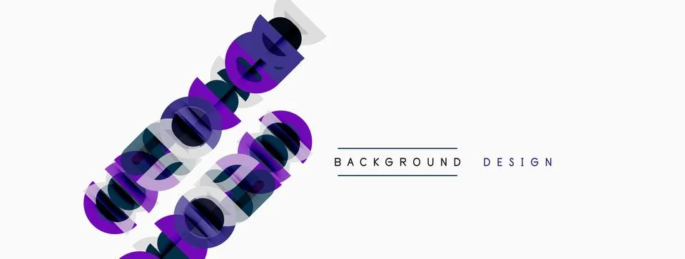 Abstract purple text layers over white background. Minimalist design with Illustrazione stock