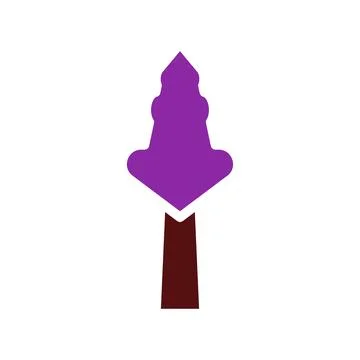 Abstract Purple Tree Icon on White Backdrop 스톡 일러스트