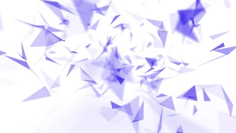 Abstract purple triangles 3d render blur. Computer generated polygonal contour Stock Footage 231411075