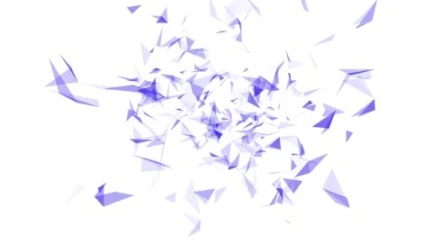 Abstract purple triangles 3d render. Computer generated polygonal contour Stock Footage 231411124