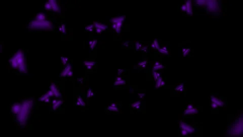 Abstract Purple Triangles Floating on Black Background Stock Footage 343951890