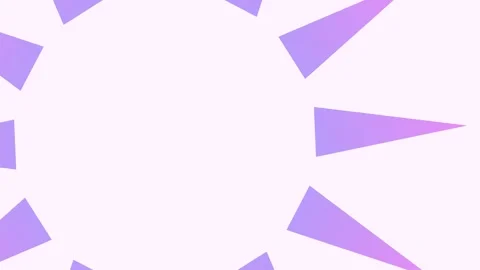 Abstract purple triangular rays radiating from a central white focal point Video stock 335145948