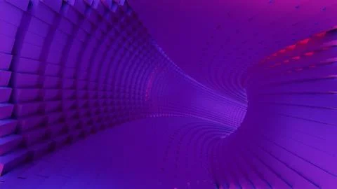 Abstract Purple Tunnel with Geometric Patterns.. Stock Illustration