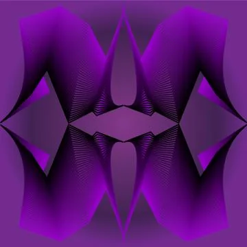 Abstract purple vector shape in optical art style, 3d effect illusion Illustrazione stock