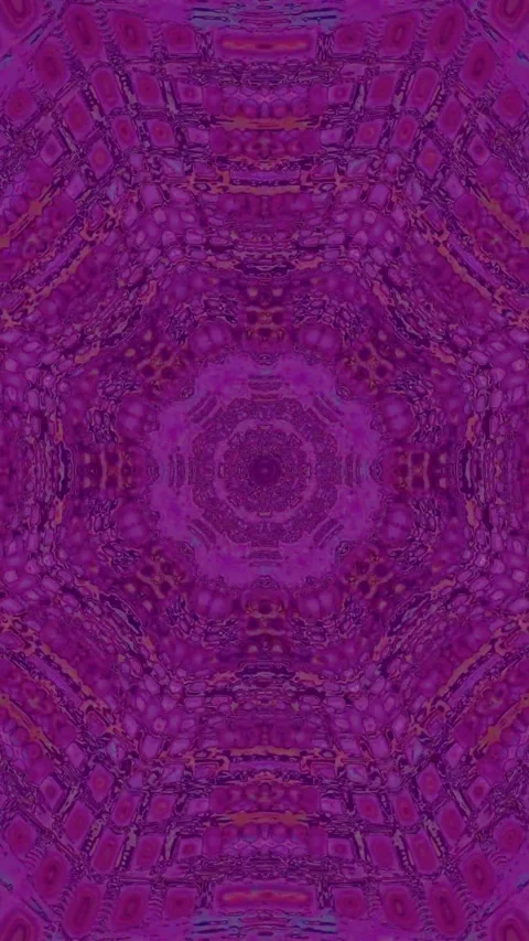 Abstract purple video loop tunnel effect with endless kaleidoscopic seamles.. Видео 321570976