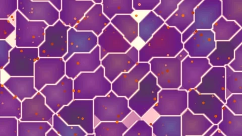 Abstract Purple Voronoi Mosaic Pattern with Particles Vidéo 332126488