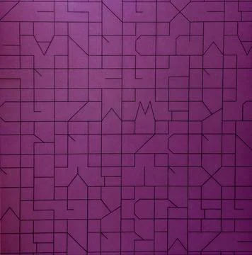 Abstract Purple Wall Pattern with Geometric Line Art Stock Photos