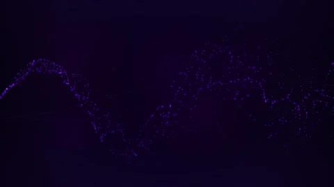 Abstract purple wave background with digital particle flow and gradient tra.. Stock Footage 346004161