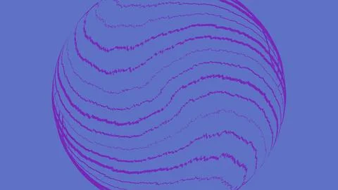 Abstract purple wave lines forming a sphere shape イラスト素材