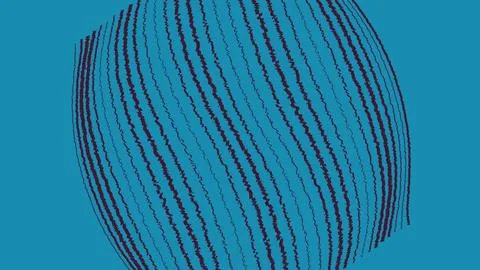 Abstract purple wave lines on a solid blue background Stock Illustration