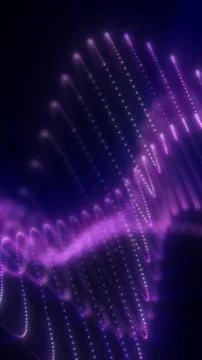 Abstract purple wave made of glowing dotted lines, representing digital sig.. Stockillustratie