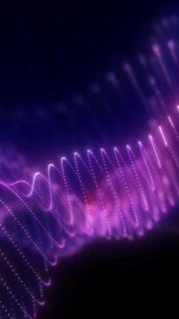 Abstract purple wave made of glowing dotted lines, representing digital sig.. Stock Illustration