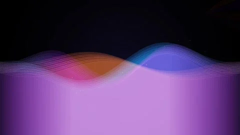 Abstract purple wave motion graphic backdrop with flowing curved neon lines.. Vídeo Stock 344996566