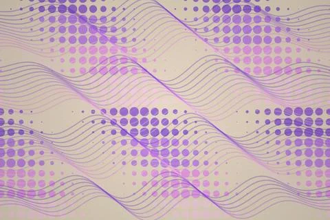 Abstract purple wave pattern with dots and lines Stock Illustration