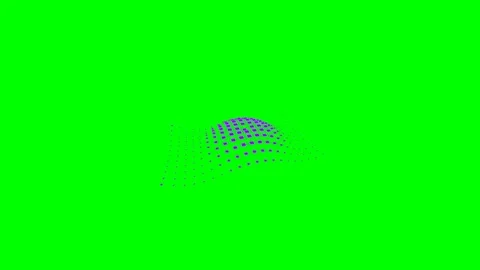 Abstract purple wave pattern formed by dots on a vibrant green background Stock Footage 340904449