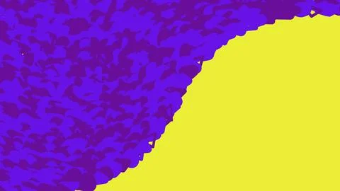 Abstract purple wave shape on a bright yellow background Stock Illustration