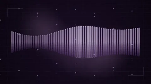 Abstract purple waveform visualization with particles and light flares, dig.. Stock Footage 346660673