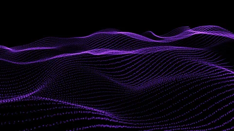 Abstract purple waves on black background, in motion Stock Footage 329319559