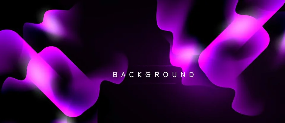 Abstract purple waves flow over dark background. Modern design, vibrant color Ilustração Stock