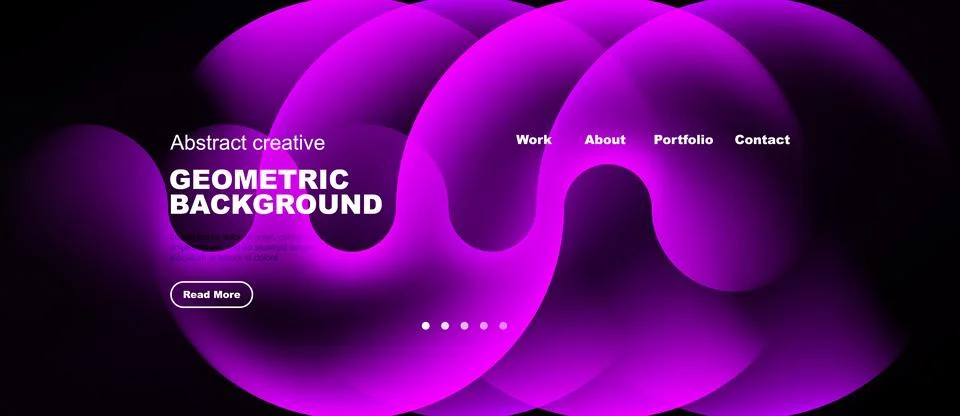 Abstract purple waves form dynamic background. Text elements present work, .. Ilustración de archivo